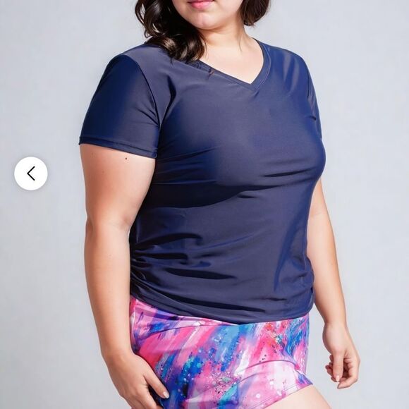 Calyspa V-neck Adele Swim Top Navy 2X NWT IN PACKAGE - Picture 3 of 10